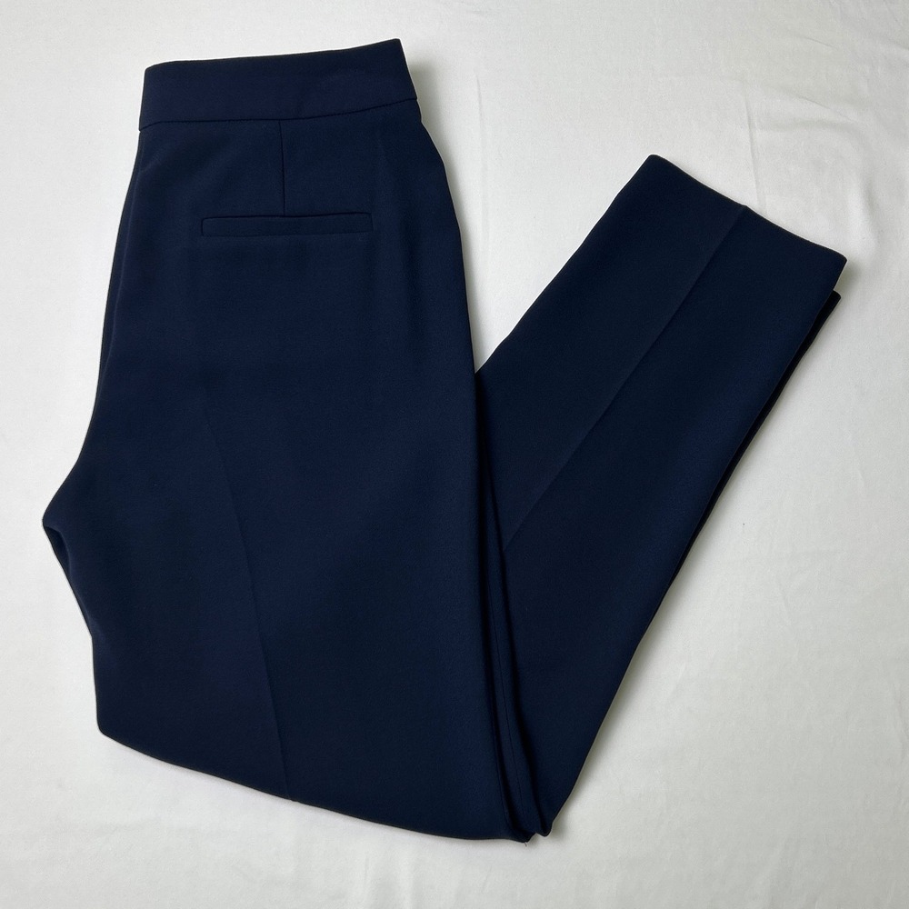 J.Crew Women Mid Rise Straight Leg Dress Pants Size 0 Navy Blue Office Career